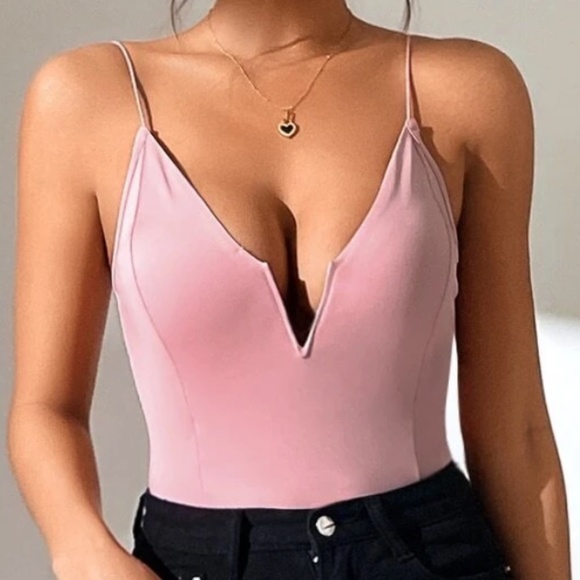 Plunging Neck Fitted Bodycon Cami Bodysuit - Picture 12 of 16